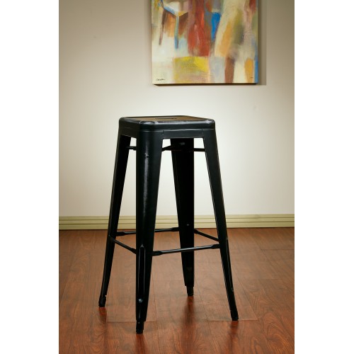 BRW3030A4-AB Bristow 30" Antique Metal Barstool, Antique BLACK FINISH, 4 PACK