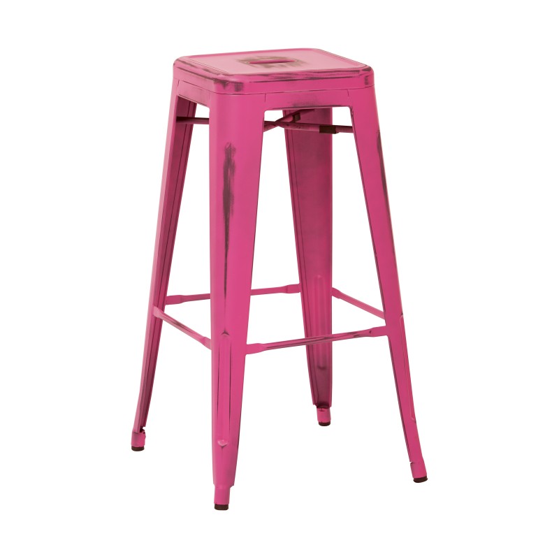 BRW3030A4-AP Bristow 30" Antique Metal Barstool, Antique PINK FINISH, 4 PACK