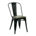 BRW293A2-C301 Bristow Metal Chair with Vintage Wood Seat, BLACK FINISH FRAME & ASH CAMERON FINISH SEAT, 2 PACK