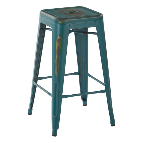 BRW3026A4-ATQ Bristow 26" Antique Metal Barstool, Antique TOURQUOISE, 4 PACK