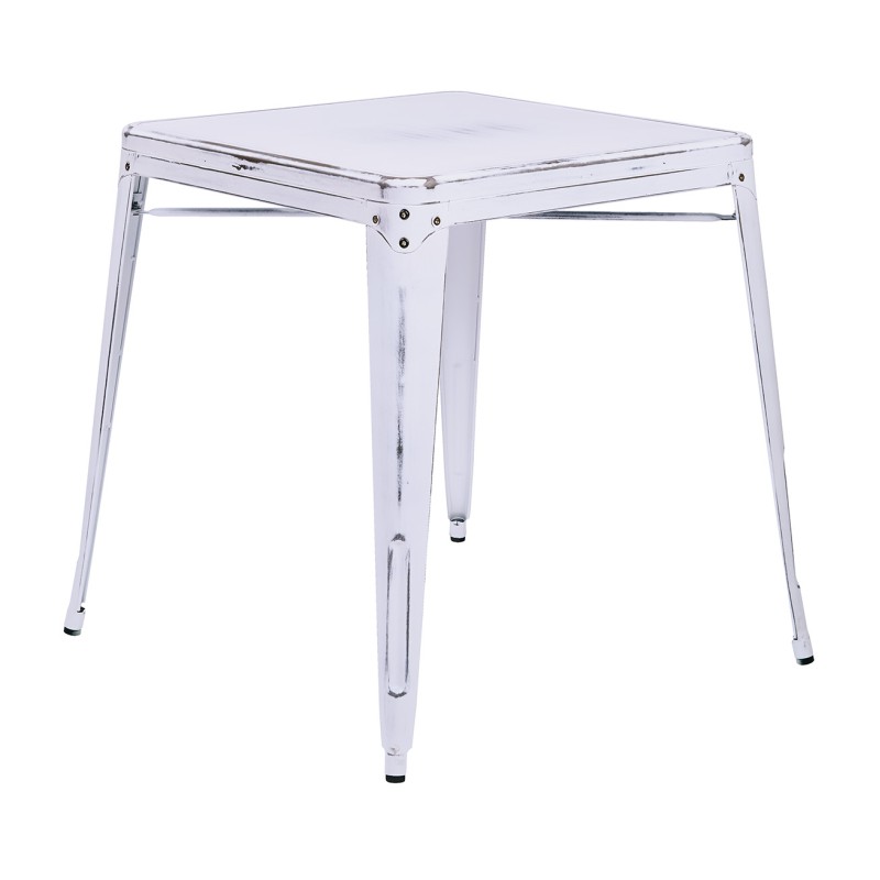 BRW432-AW Bristow Antique Metal Table in Antique White (KD)