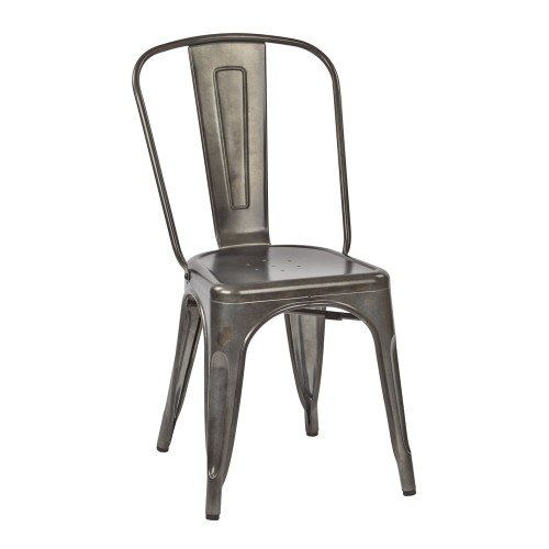 BRW29A2-C210-1 Bristow Armless Chair, Matte Galvanized Finish, 2Pack