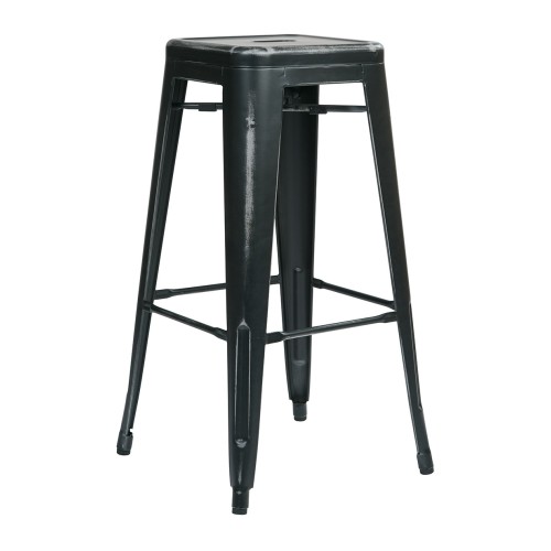 BRW3030A2-AB Bristow 30" Antique Metal Barstool, Antique BLACK FINISH, 2 PACK