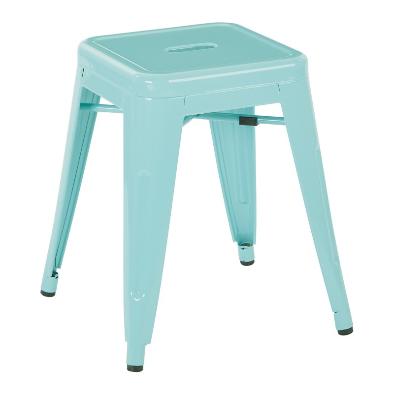 PTR3018A2-16 Patterson 18" Metal Backless Barstool in Mint Finish, Fully Assembled, 2 Pack