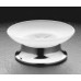 Frosted Glass Soap Dish - Frosted Glass & Polished Chrome Base