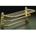 24" Towel Shelf With Double Bar / Semi-Concealed Mount - Polished Brass